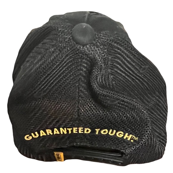 DeWALT Snapback Trucker Hat Black Yellow Flexfit‎ Gaurenteed Tough Patch Cap - Picture 2 of 2